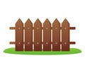 Dark brown fence. Vector illustration isolated on white background.